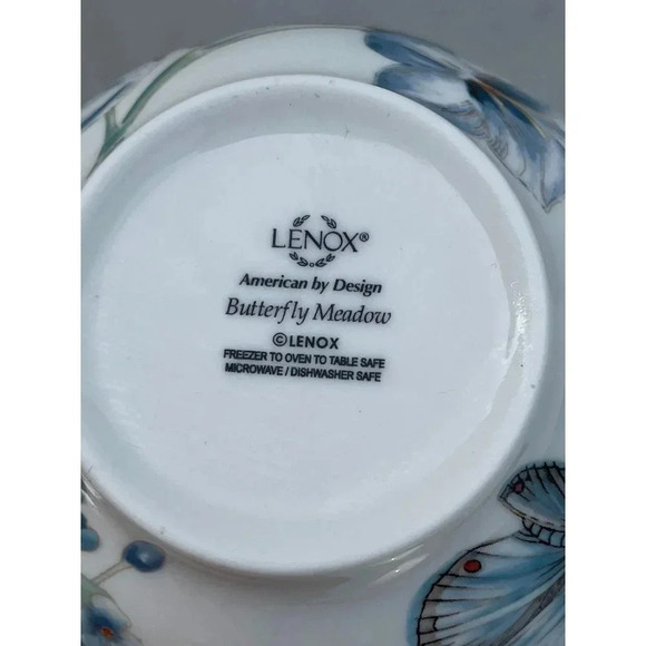 Lenox Butterfly Meadow Blue Two Rice Bowls and 3 Small Plates Porcelain 6"x3" - Picture 14 of 16